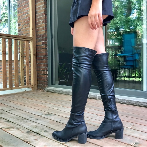 SOLD Over The Knee Leather Boots - Picture 2 of 3